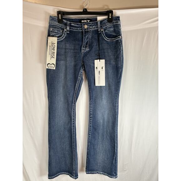 Sky Premium Collection Jeans 11/30 Stone Embellished Bootcut Angel Wings Heart - Picture 2 of 9